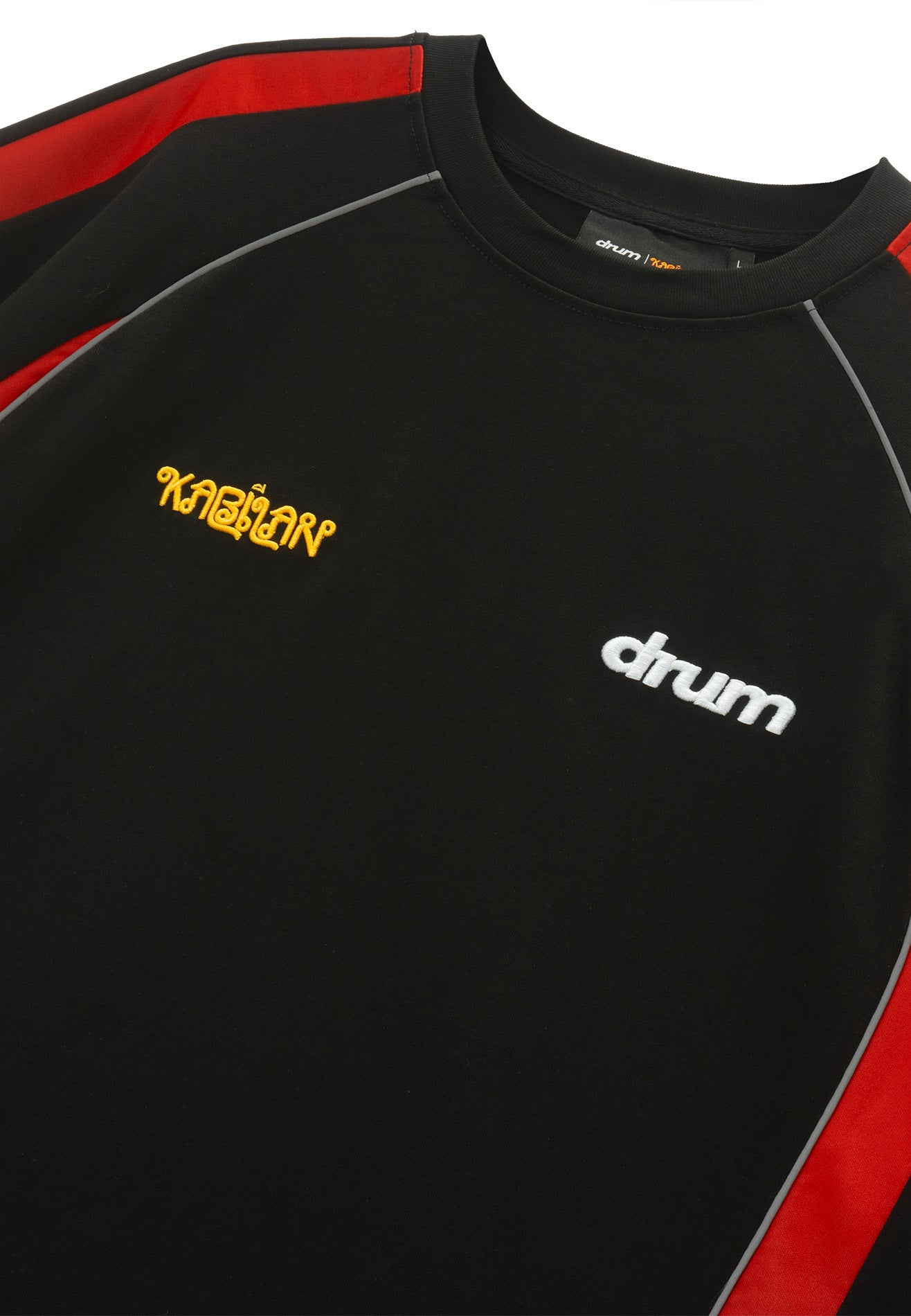 Drum X Kabilan Cut & Sew Reflecting Piping Oversized Tee- Red