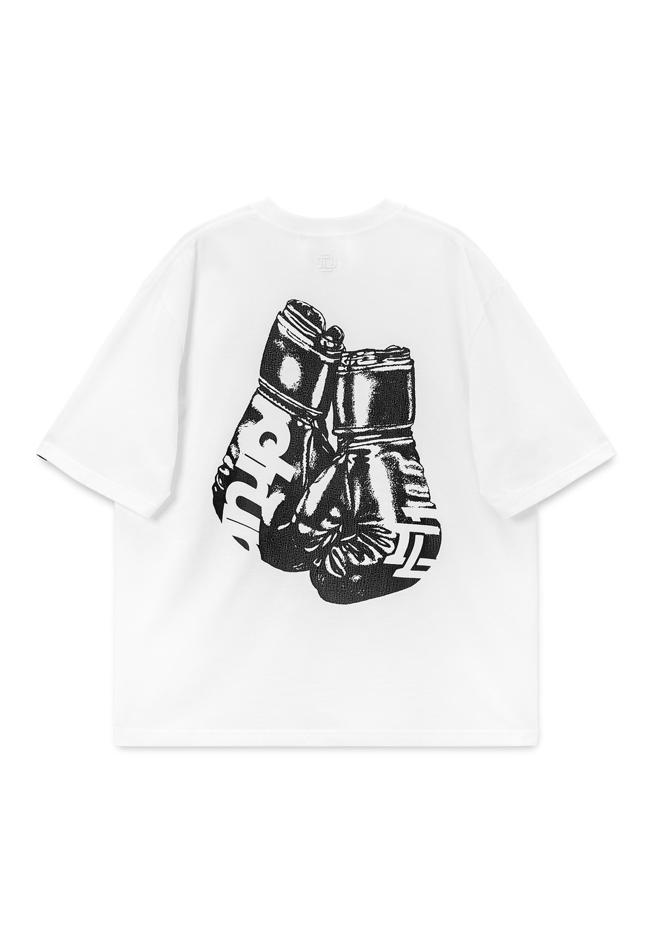 Drum X Kabilan Boxing Glove Grunge Photoprint Oversized Tee- White