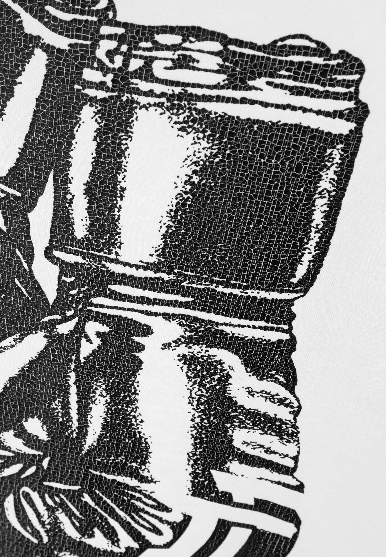Drum X Kabilan Boxing Glove Grunge Photoprint Oversized Tee- White