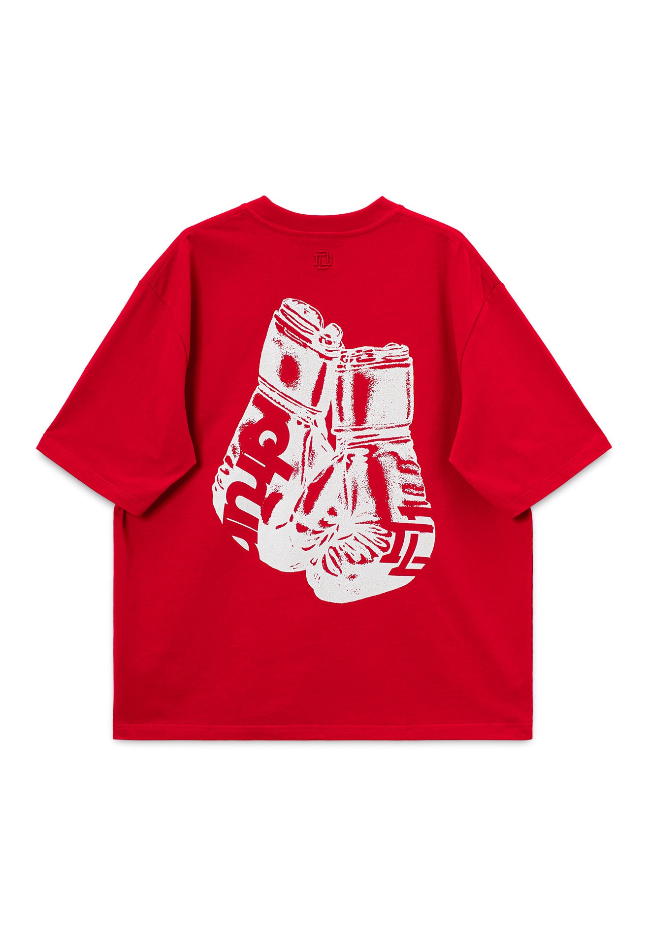 Drum X Kabilan Boxing Glove Grunge Photoprint Oversized Tee- Red