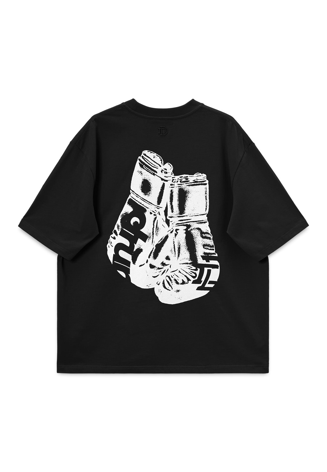 Drum X Kabilan Boxing Glove Grunge Photoprint Oversized Tee- Black