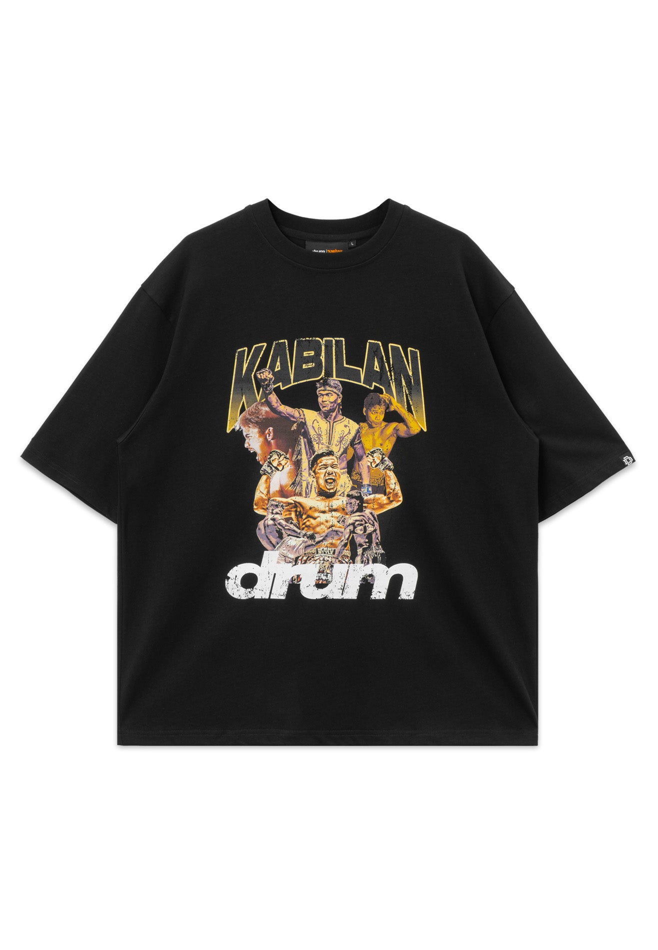 Drum X Kabilan The Rise Grunge Photoprint Oversized Tee- Black