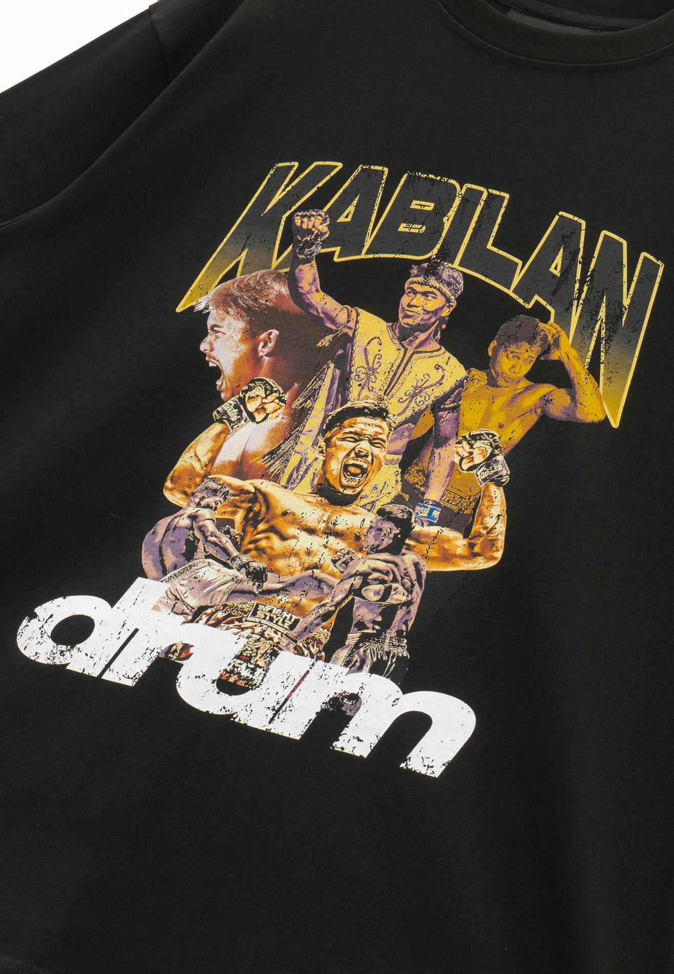 Drum X Kabilan The Rise Grunge Photoprint Oversized Tee- Black