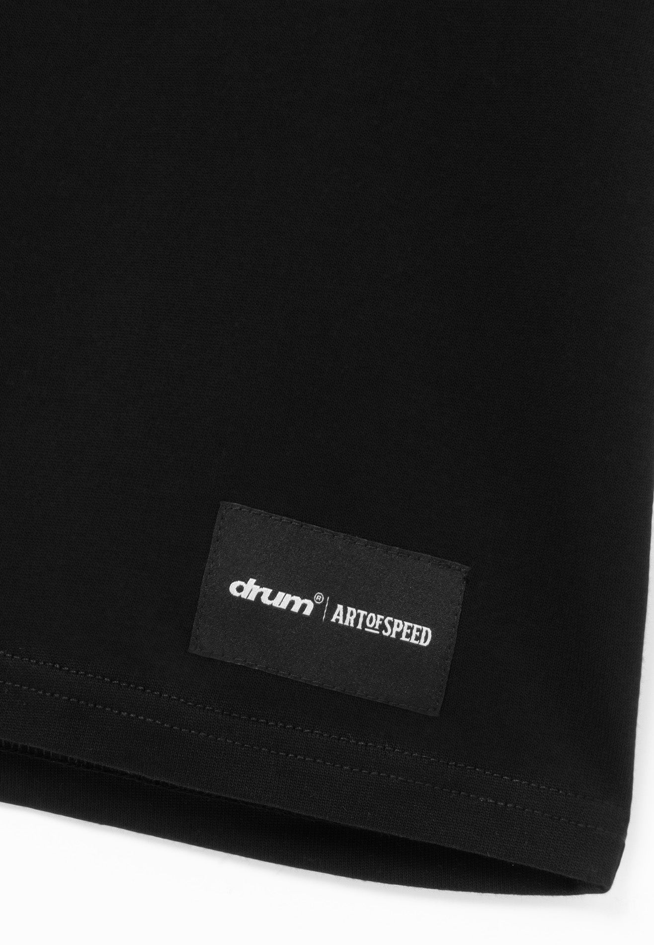DRUM X AOS Silicon Logo Piping Oversized Boxy Tee- Black