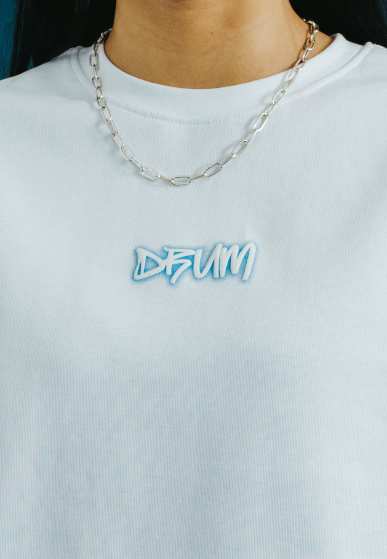 SELECT Women Puff Print & Spray Oversized Tee- White