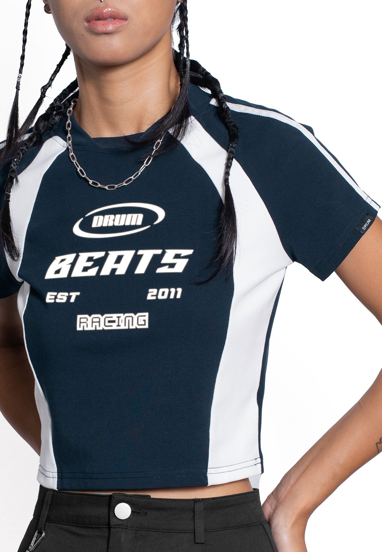 SELECT Women Racing Collection Crop Top- Blue