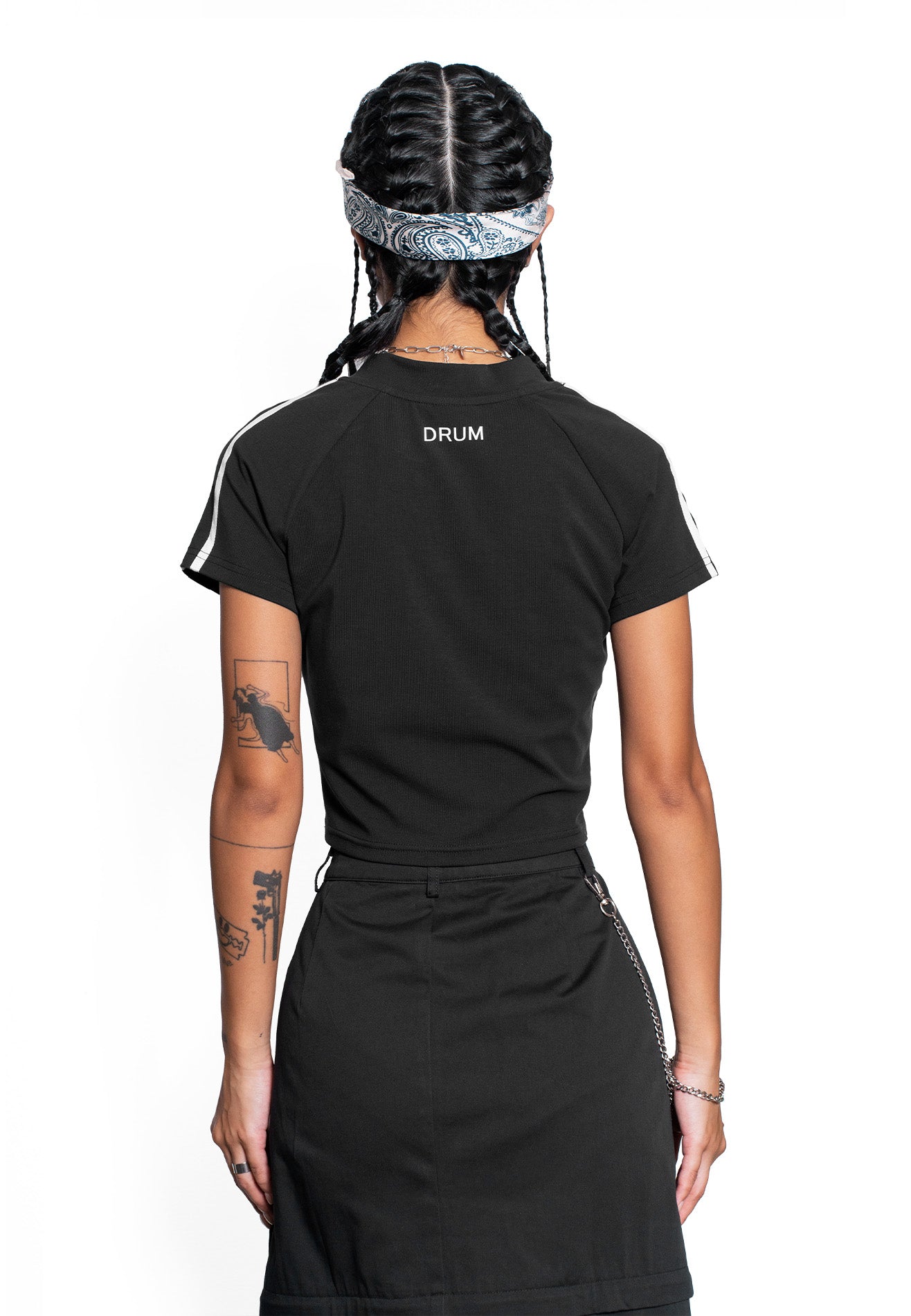 SELECT Women Racing Collection Crop Top- Black