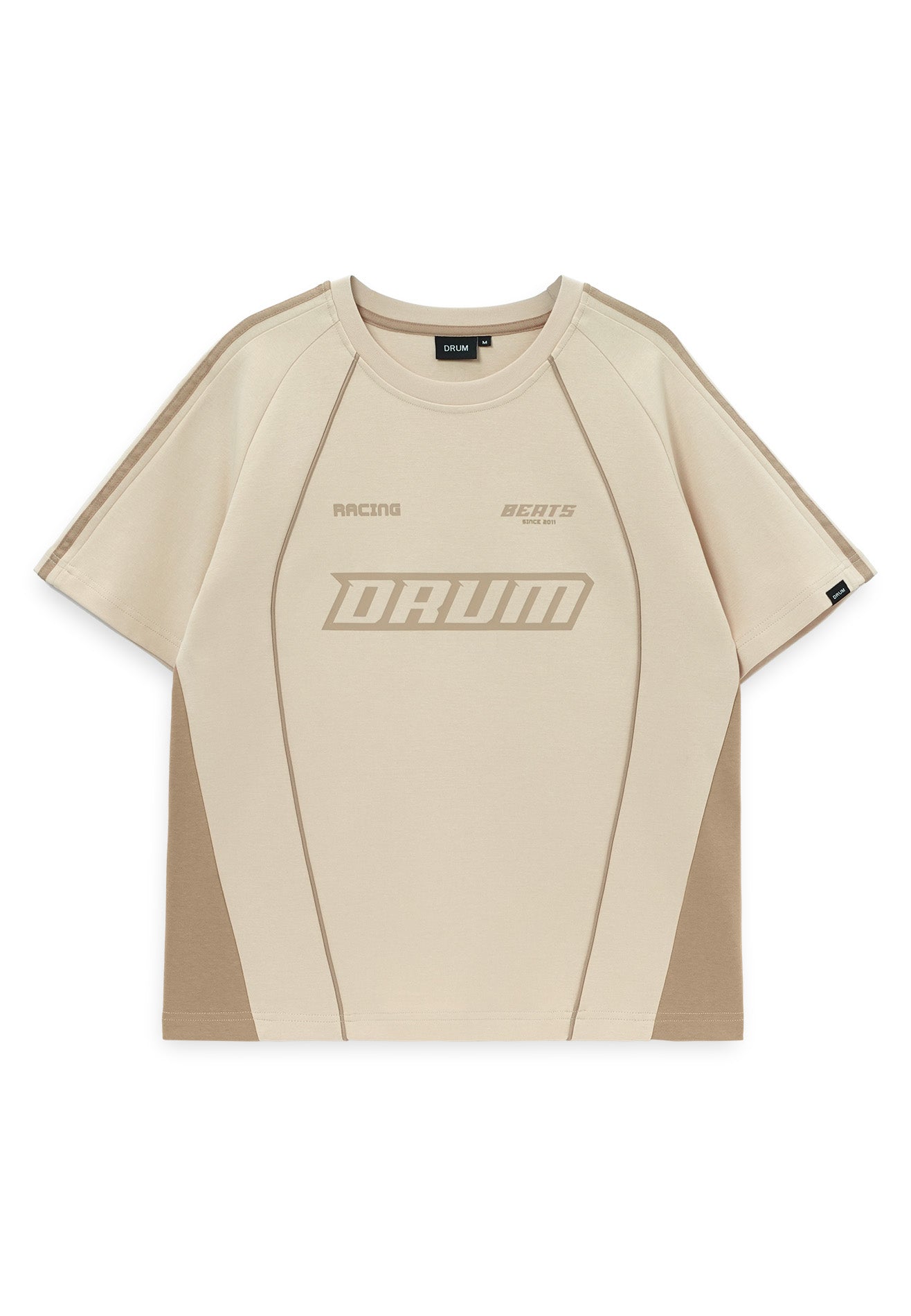SELECT Women Racing Collection Tipping Oversized Top- Light Khaki