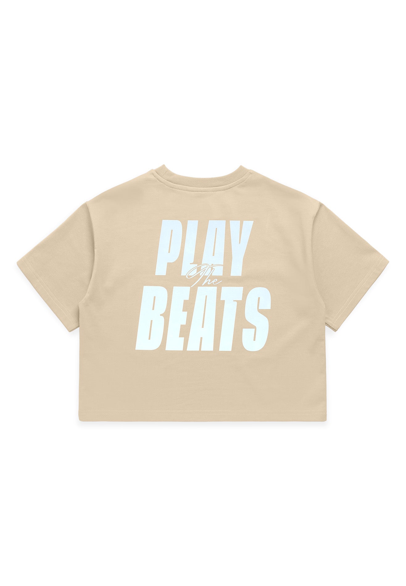 SELECT Women Slogan Reflective Crop Top- Light Khaki