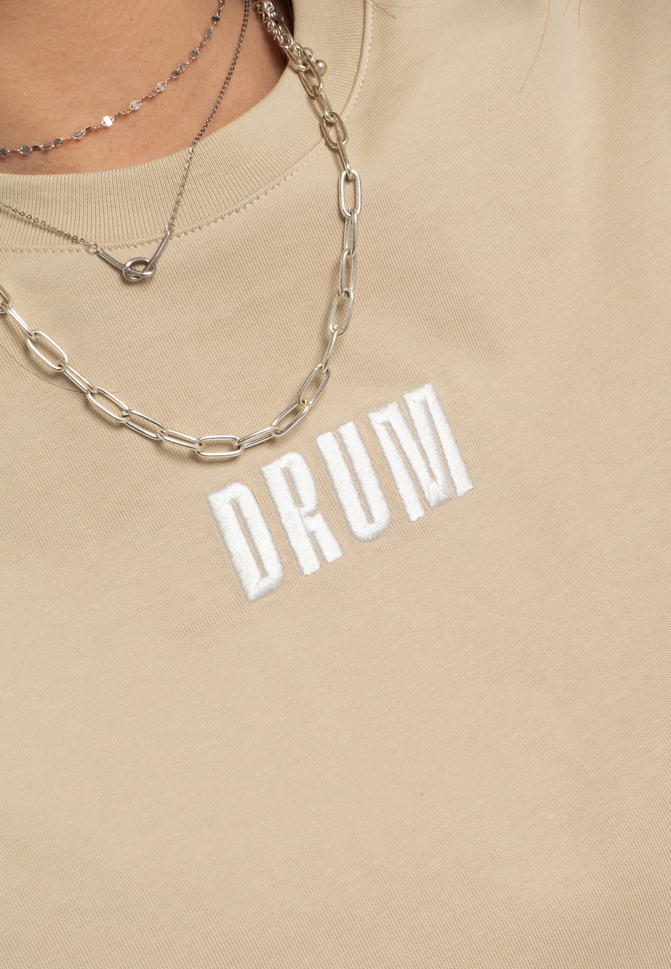 SELECT Women Slogan Reflective Crop Top- Light Khaki