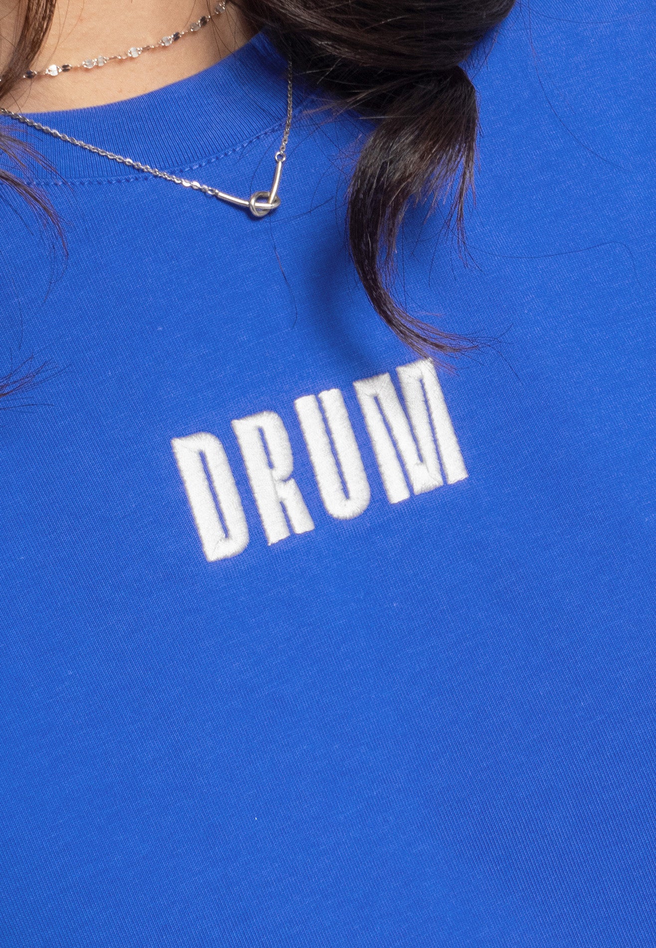 SELECT Women Slogan Reflective Crop Top- Blue