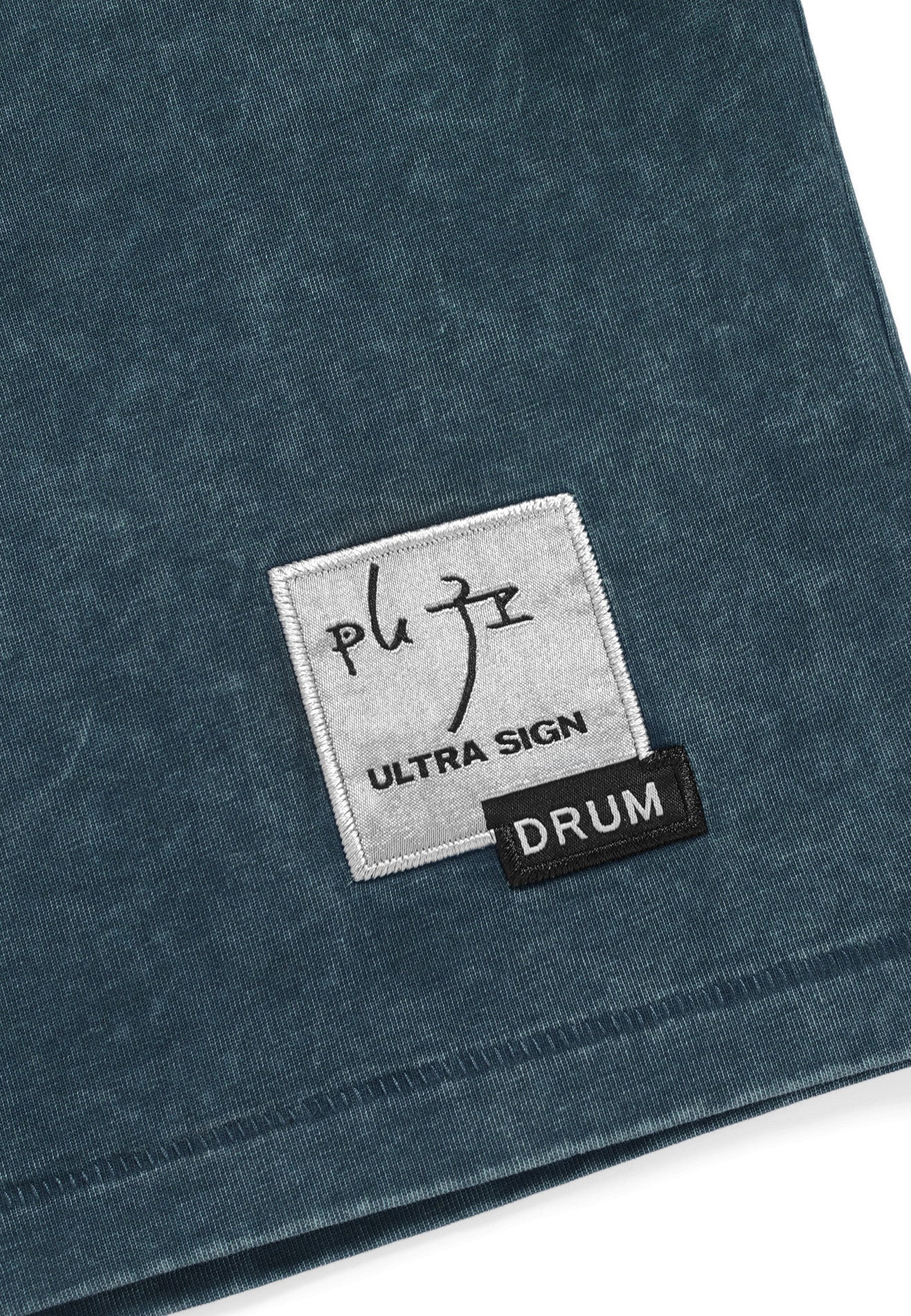 DRUM | ULTRAMAN Women Embroidery Digital Print Crop Top- Dark Blue