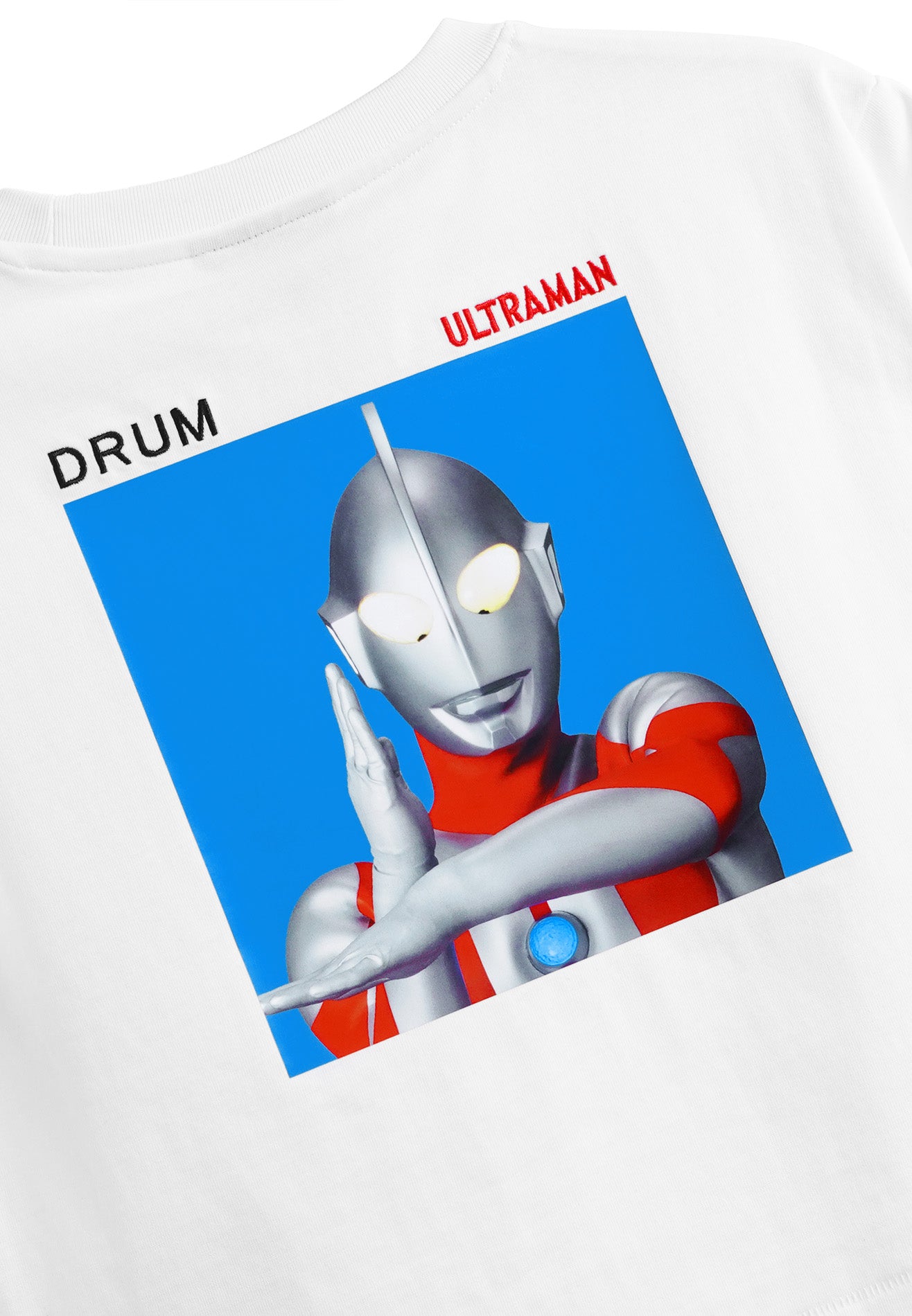 DRUM | ULTRAMAN Women Silicon Print Crop Top- White