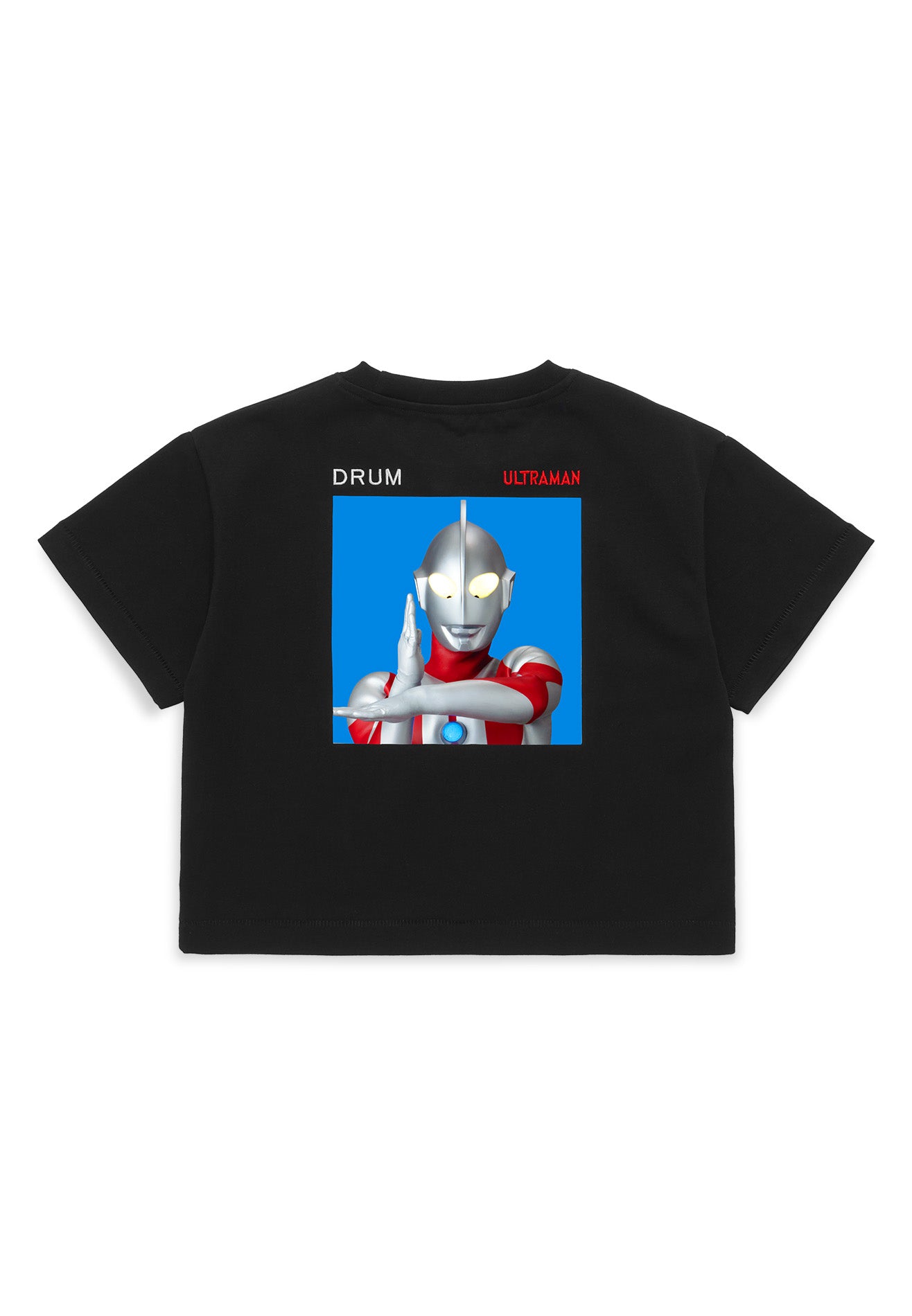 DRUM | ULTRAMAN Women Silicon Print Crop Top- Black