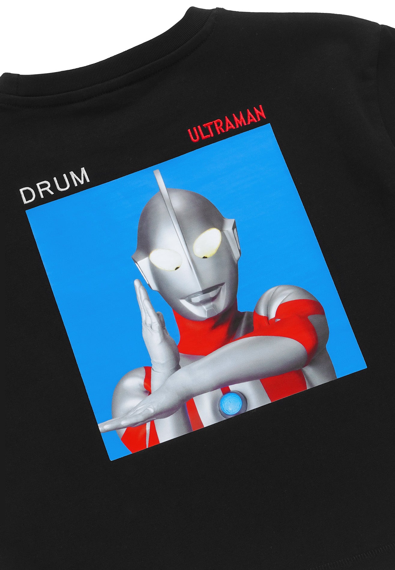 DRUM | ULTRAMAN Women Silicon Print Crop Top- Black