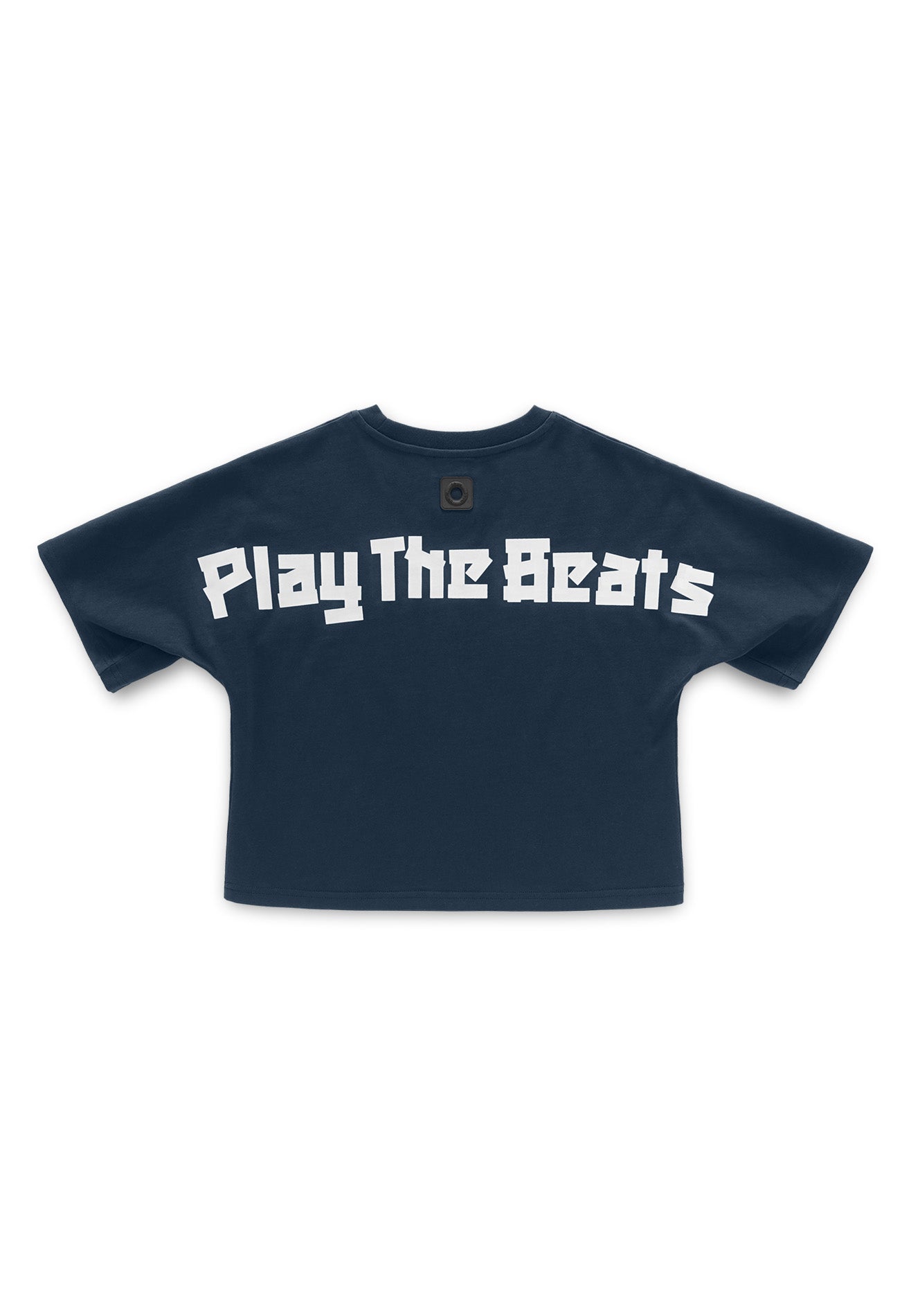 DRUM SELECT Women Slogan Ink Printing Crop Top- Dark Blue