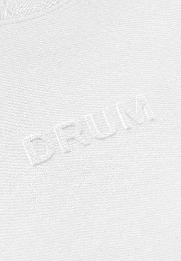 DRUM SELECT Pop Logo Oversized Tee- White