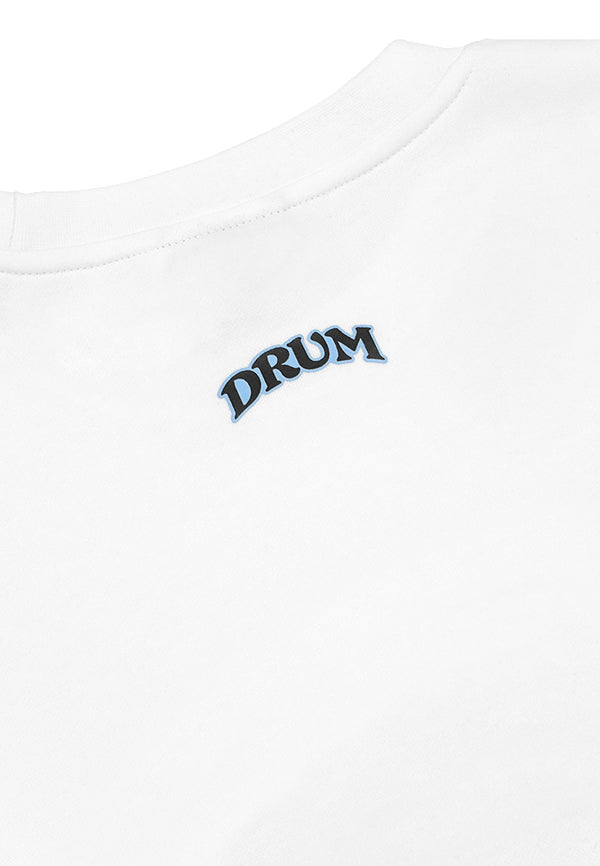 DRUM SELECT Graphic Oversized Tee- White