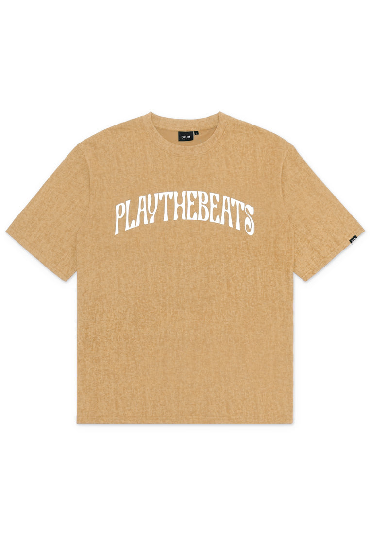 DRUM SELECT Decorative Font Oversized Tee- Khaki