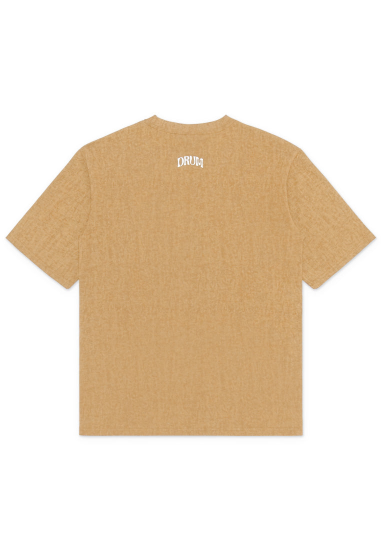 DRUM SELECT Decorative Font Oversized Tee- Khaki
