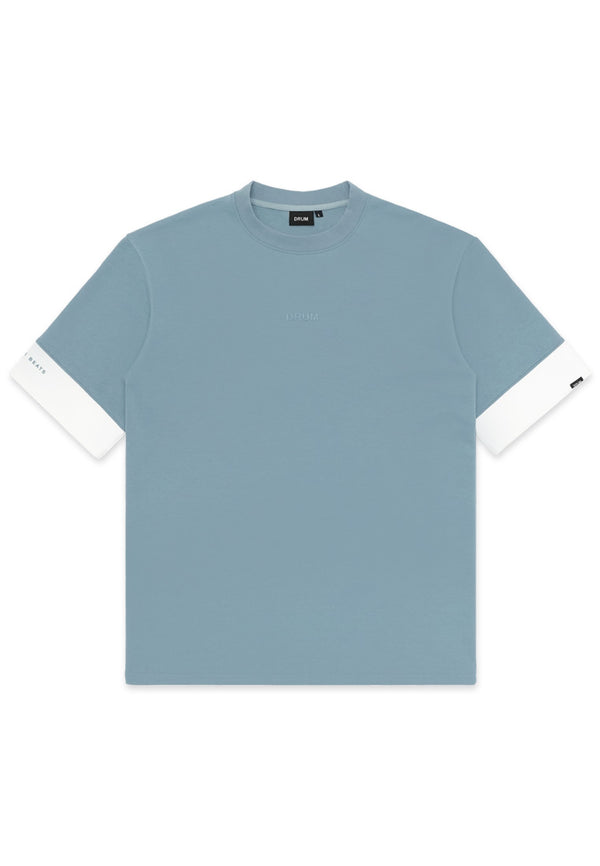 DRUM SELECT Sleeve Details Oversized Tee- Blue