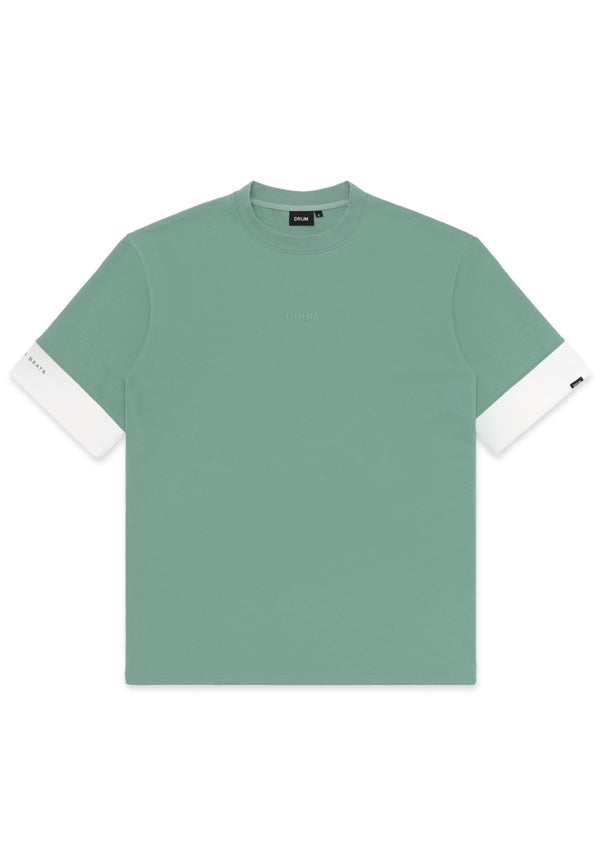 DRUM SELECT Sleeve Details Oversized Tee- Green