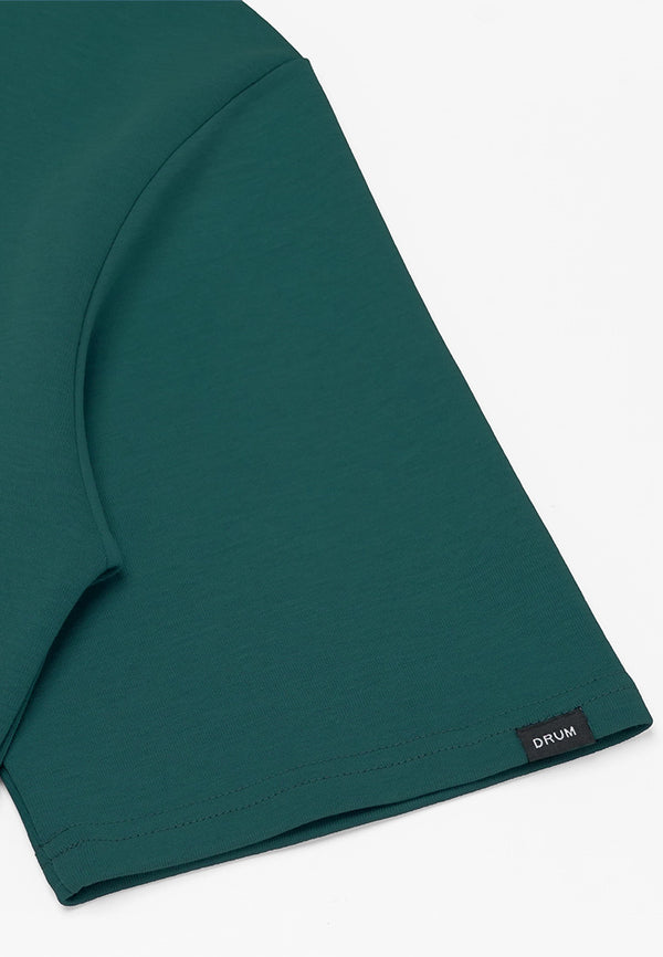 DRUM SELECT Logo Stitched Tee- Green