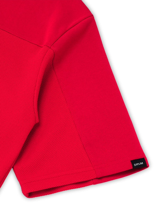 DRUM SELECT Slogan Oversized Varsity Jersey - Red