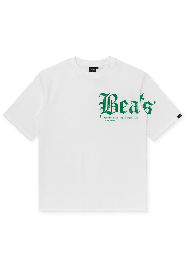 DRUM SELECT Beats Oversized Tee- White