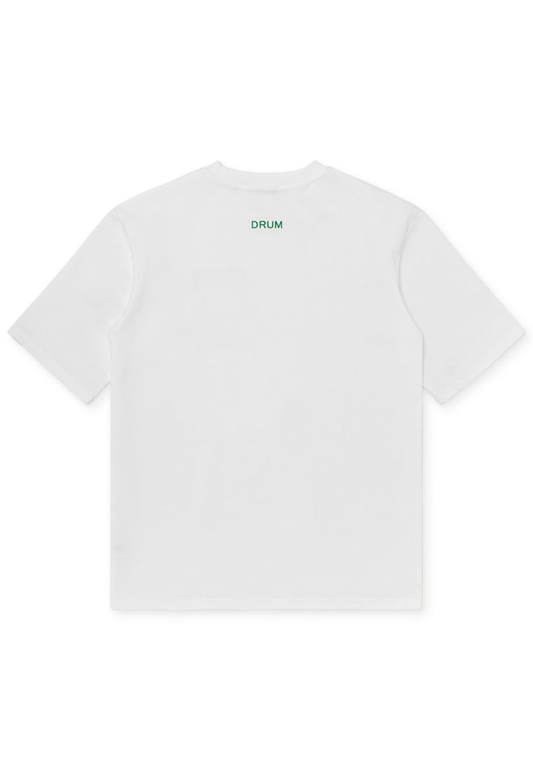 DRUM SELECT Beats Oversized Tee- White