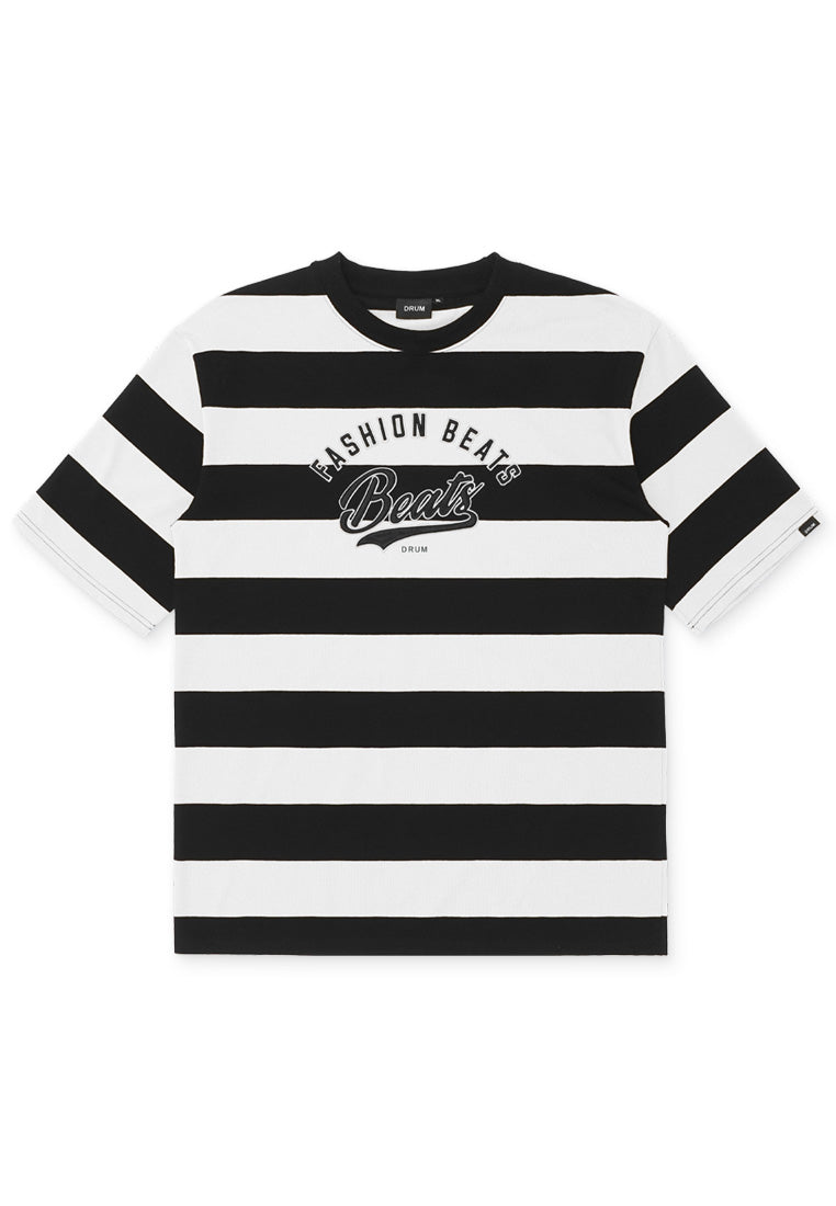 DRUM Select Beats Oversized Stripe Tee - Black