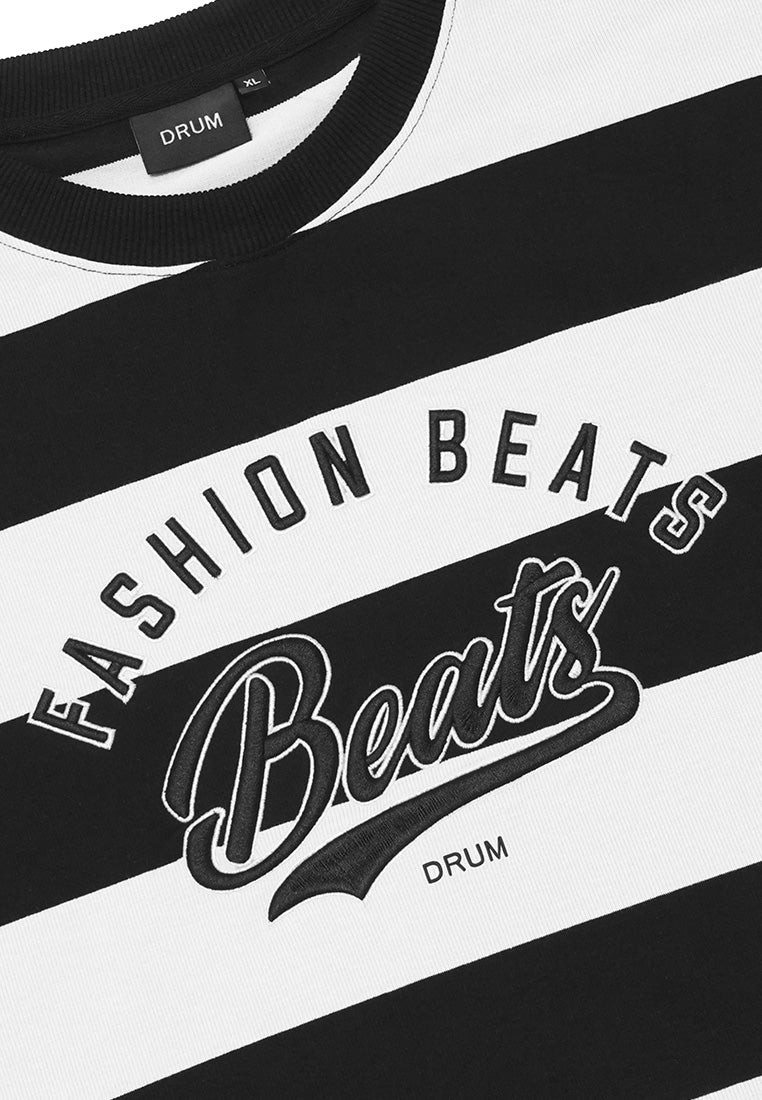 DRUM Select Beats Oversized Stripe Tee - Black