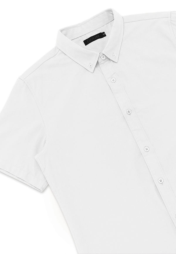 DRUM Casual Short Sleeve Shirt- White