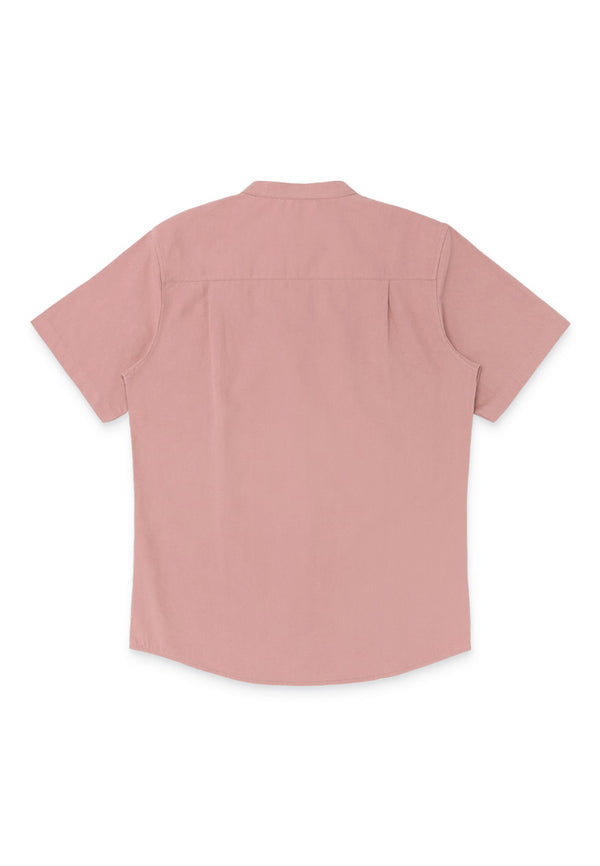 DRUM Mandarin Collar Short Sleeve Shirt- Purple