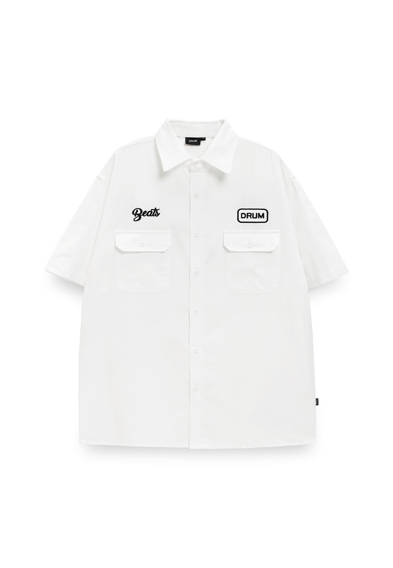 Select Logo Embroidery Mechanic Short Sleeve Shirt- White