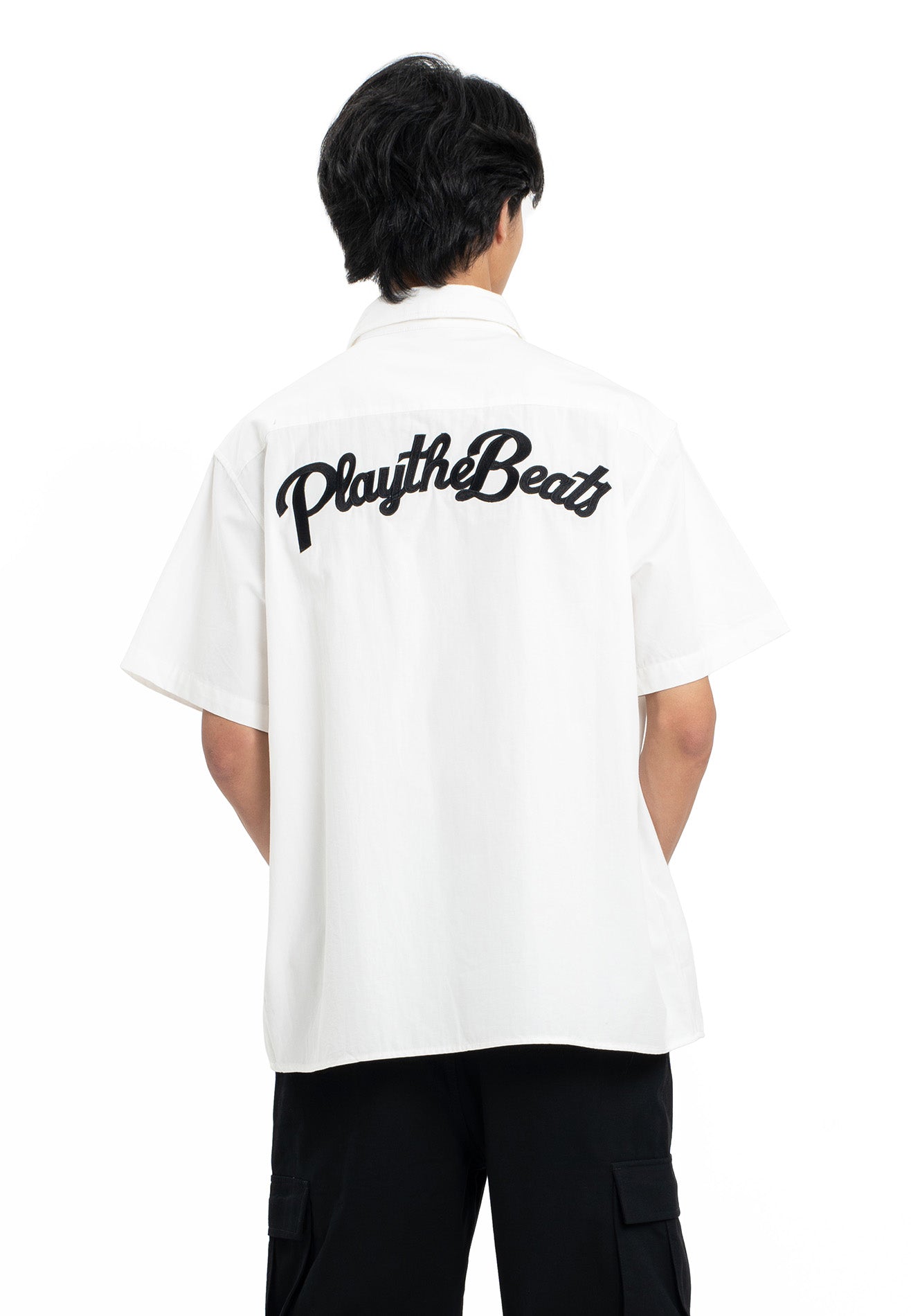 Select Logo Embroidery Mechanic Short Sleeve Shirt- White