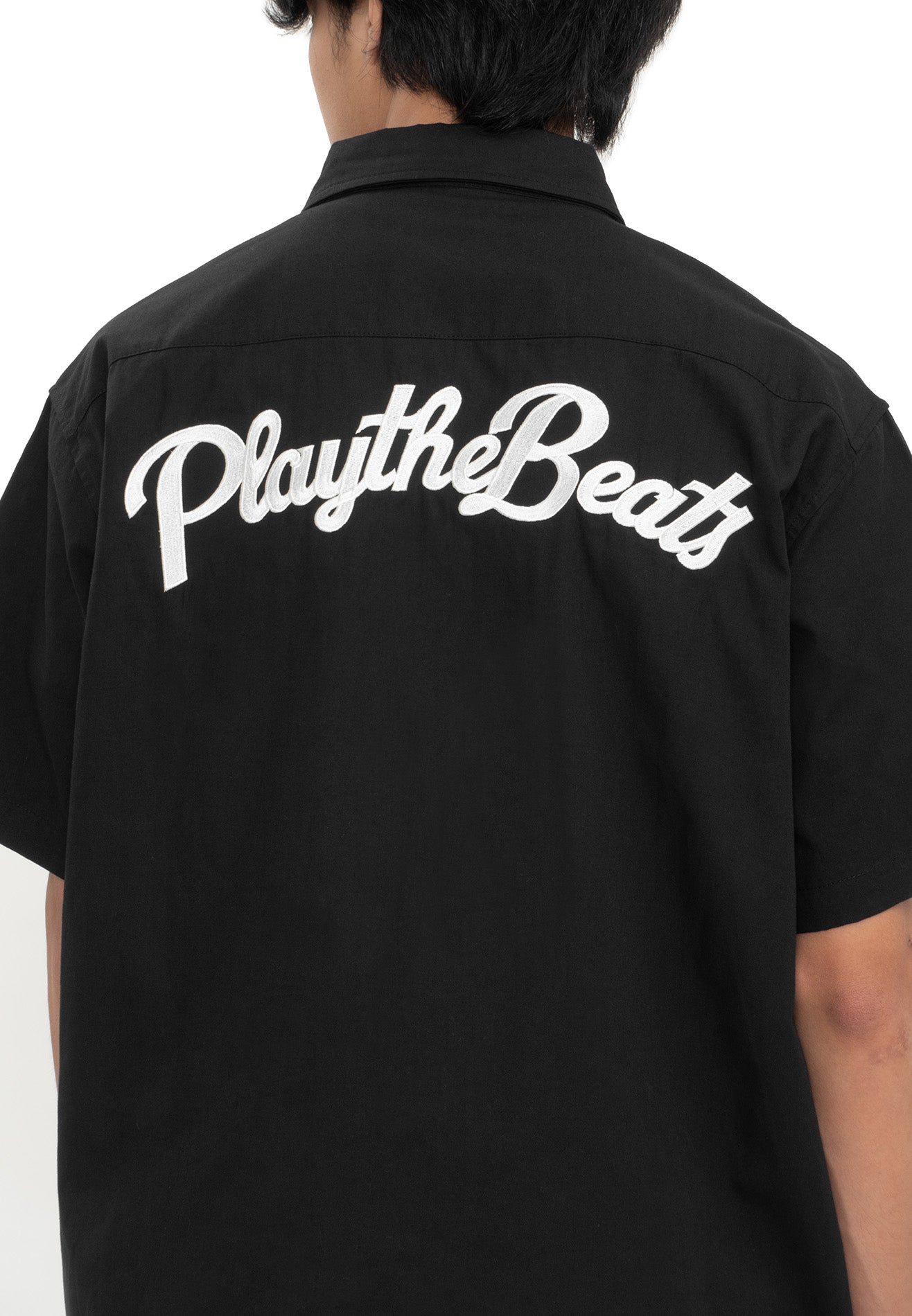 Select Logo Embroidery Mechanic Short Sleeve Shirt- Black