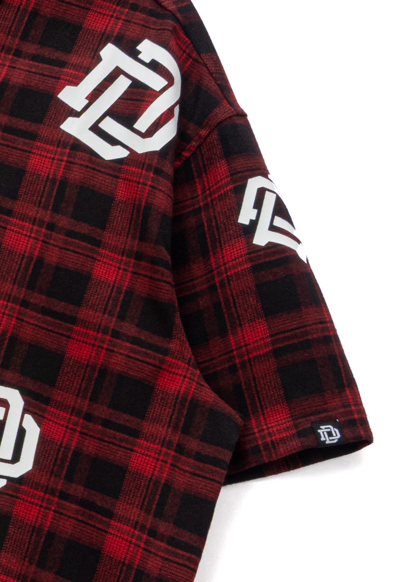 DRUM S. Checkmate Edition Icon Print Short Sleeve Boxy Shirt- Red