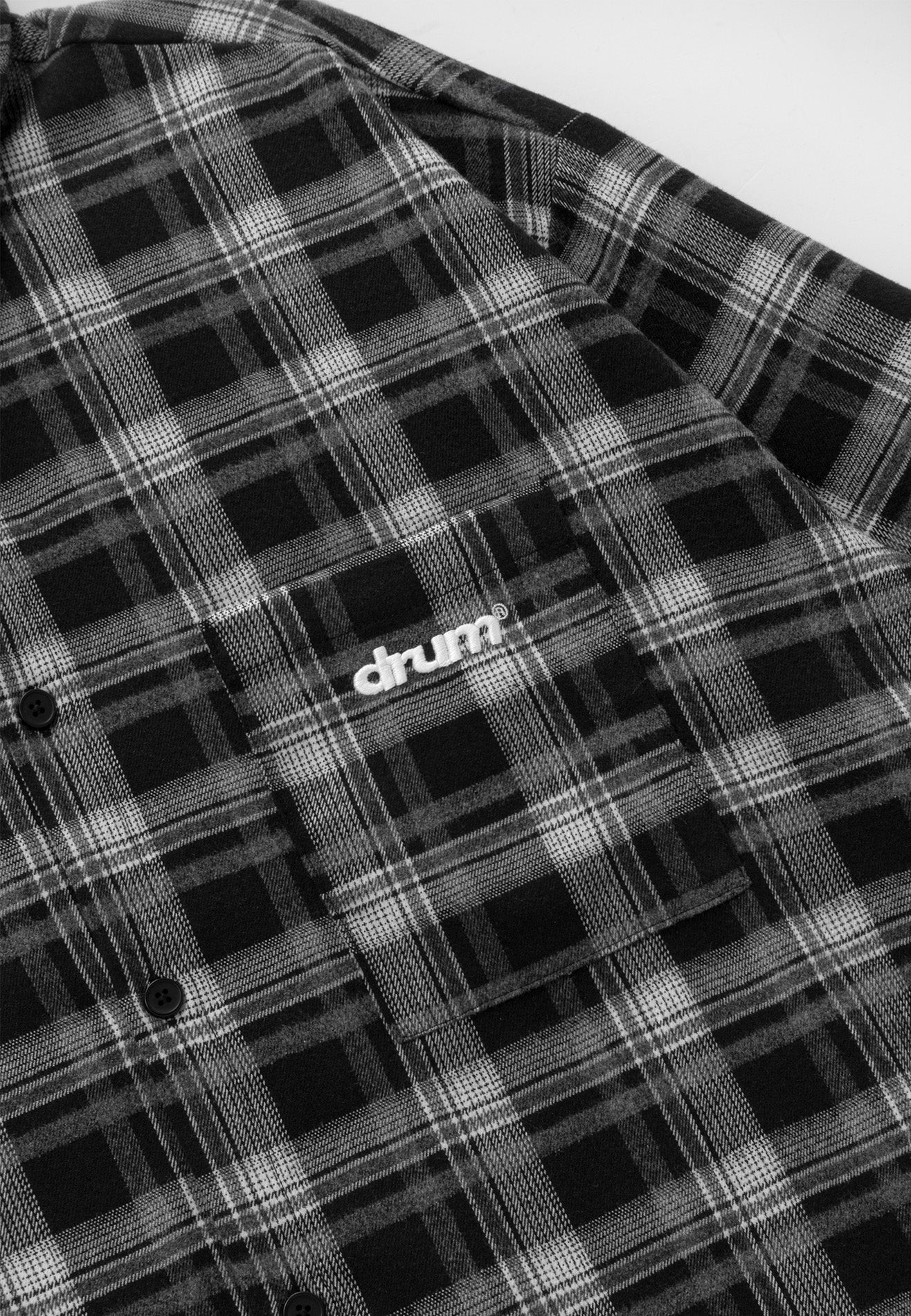 DRUM S. Checkmate Edition Short Sleeve Boxy Shirt- Black