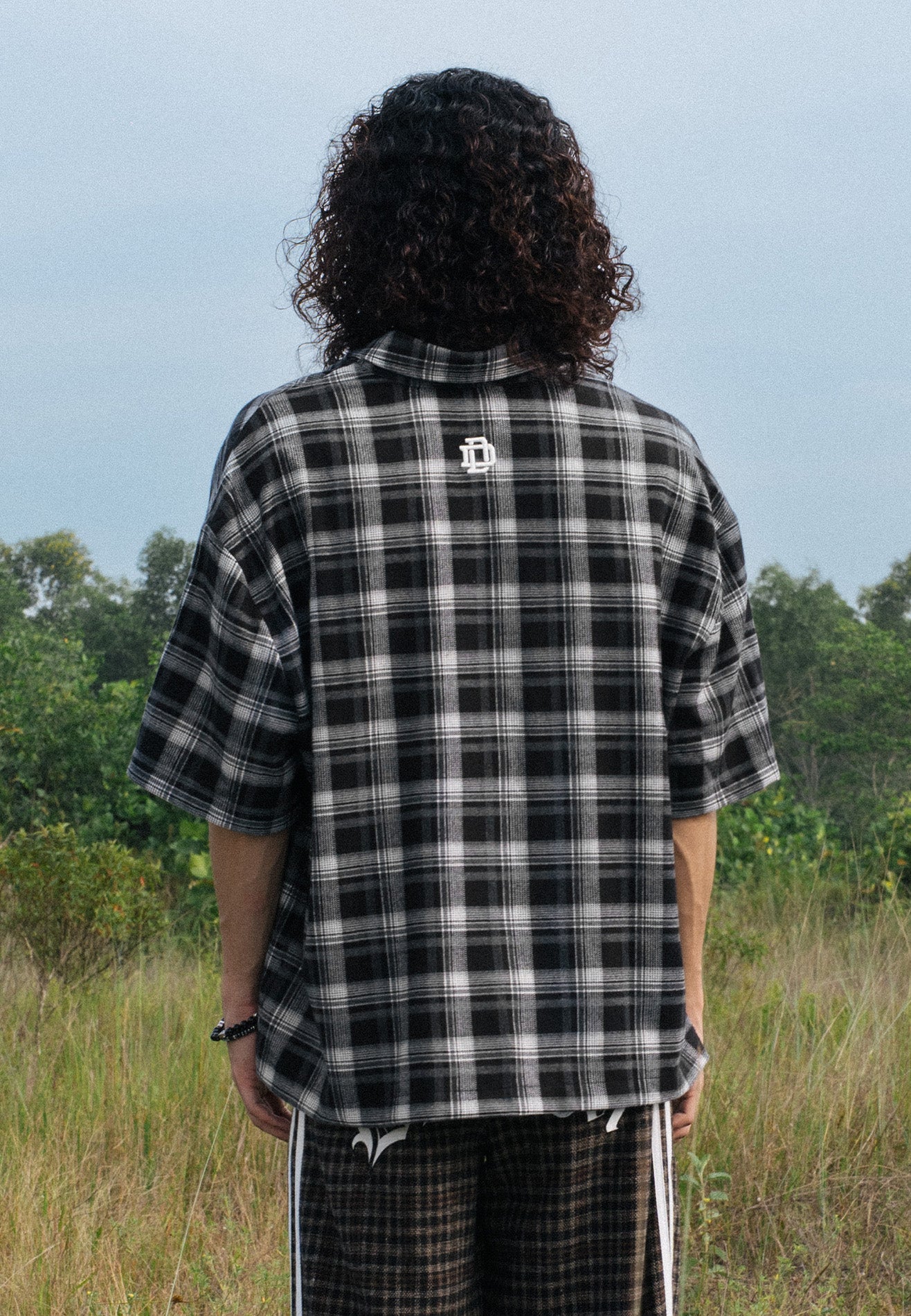 DRUM S. Checkmate Edition Short Sleeve Boxy Shirt- Black