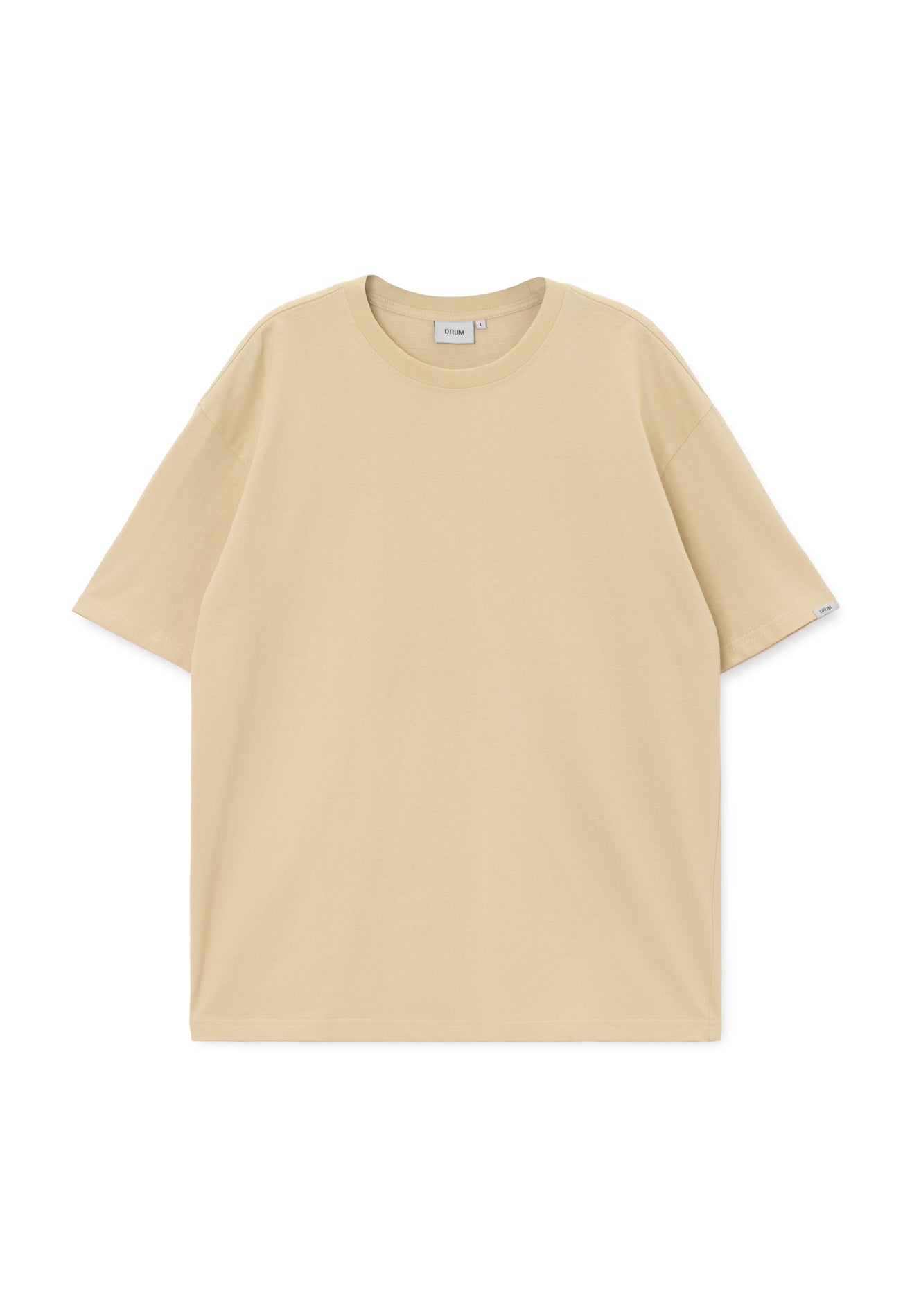 Drum E. Casual Cut & Sew Relaxed Fit Tee- Light Khaki
