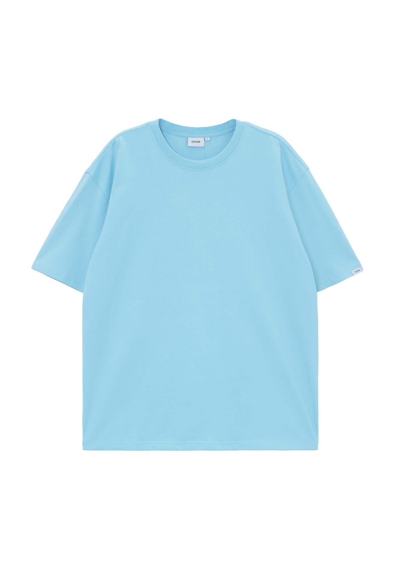 Drum E. Casual Cut & Sew Relaxed Fit Tee- Light Blue