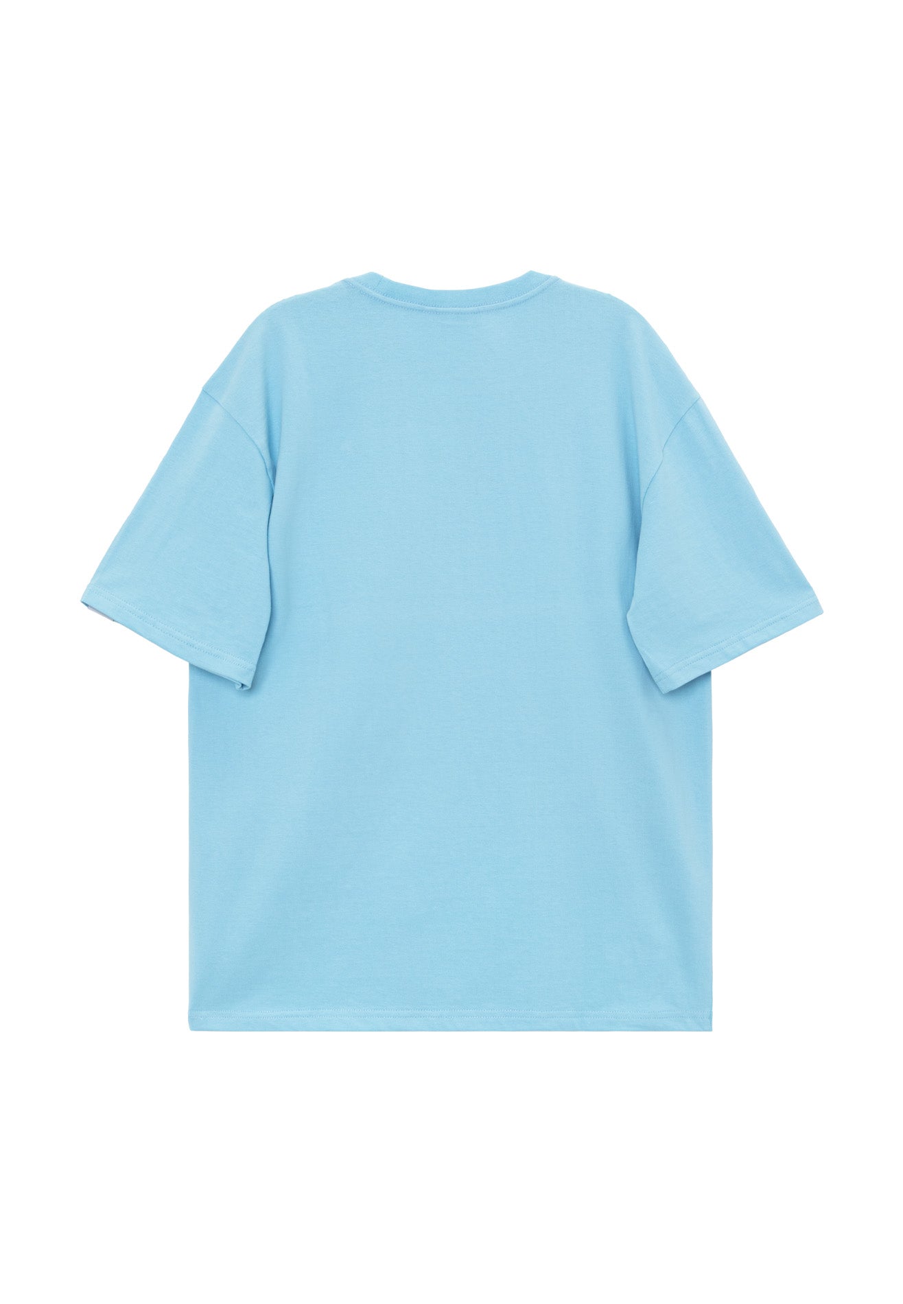 Drum E. Casual Cut & Sew Relaxed Fit Tee- Light Blue