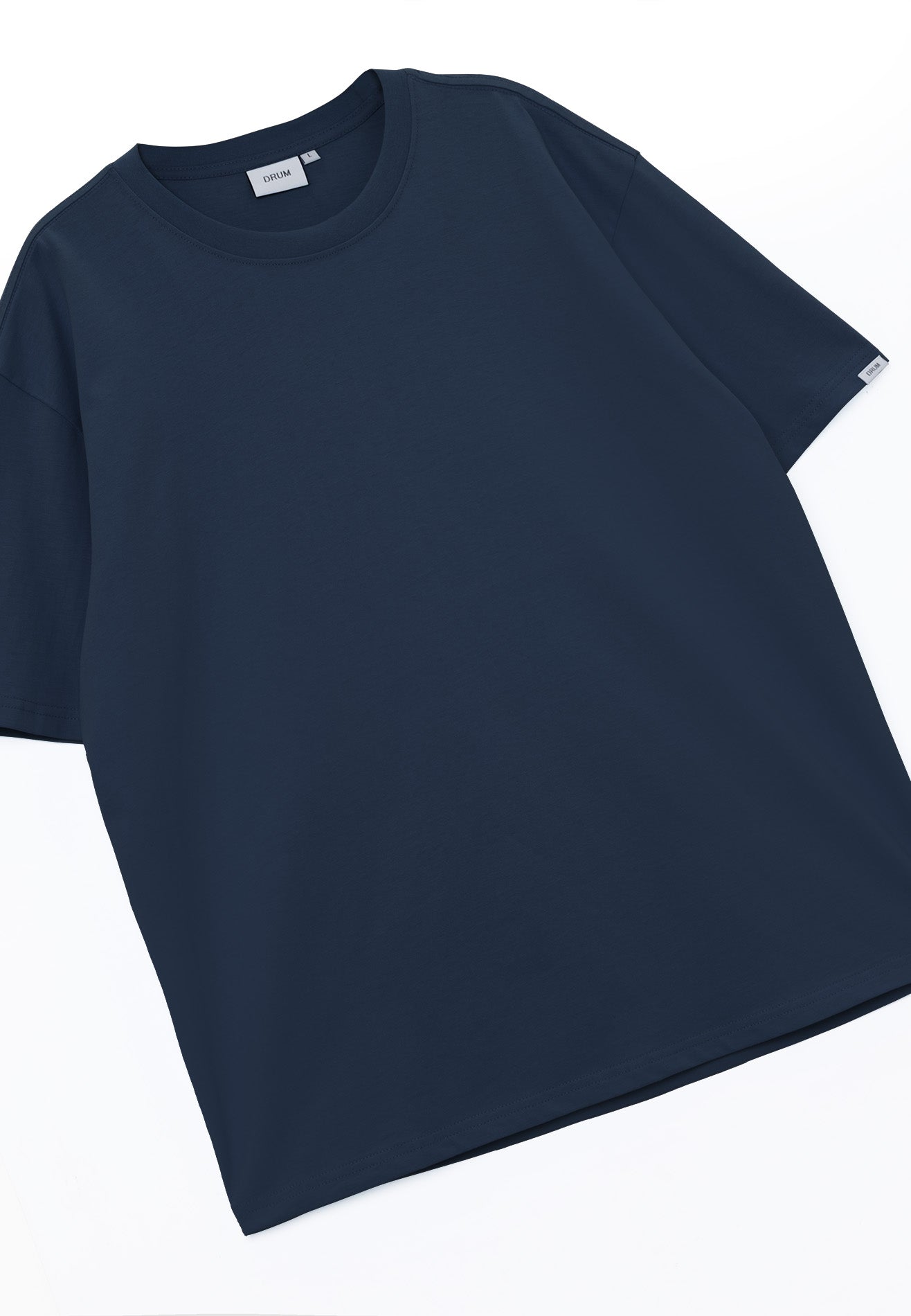 Drum E. Casual Cut & Sew Relaxed Fit Tee- Navy