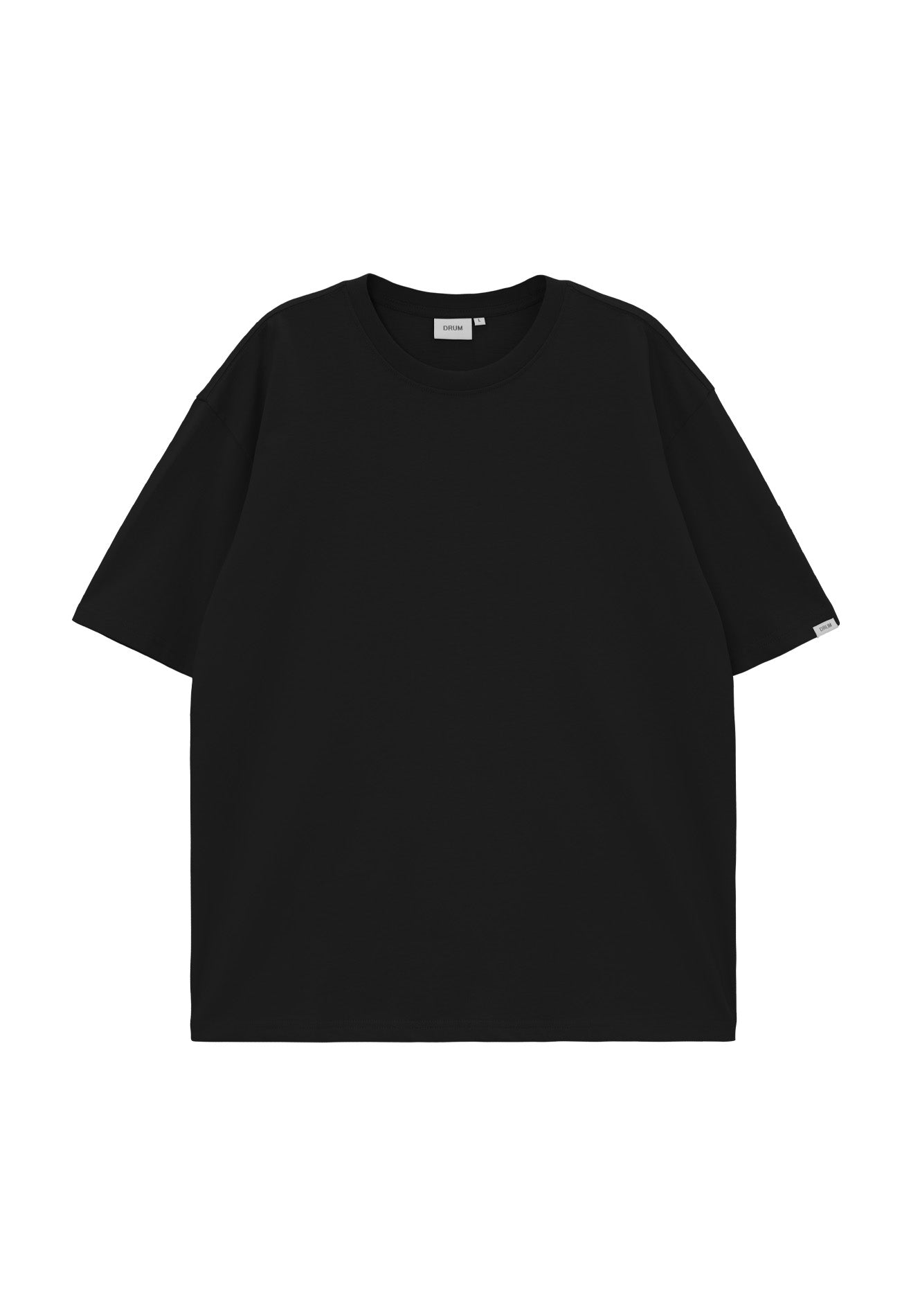 Drum E. Casual Cut & Sew Relaxed Fit Tee- Black