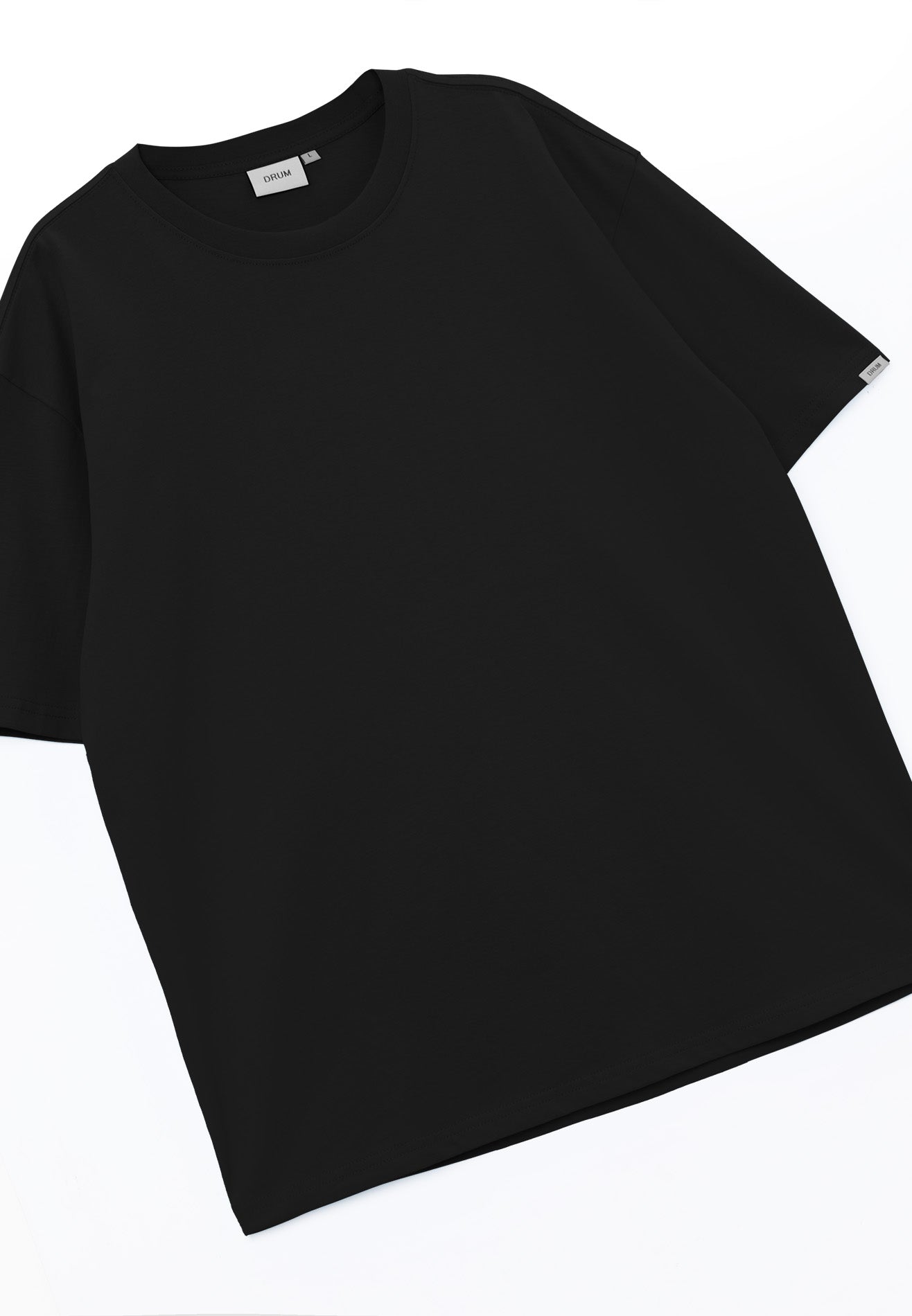 Drum E. Casual Cut & Sew Relaxed Fit Tee- Black