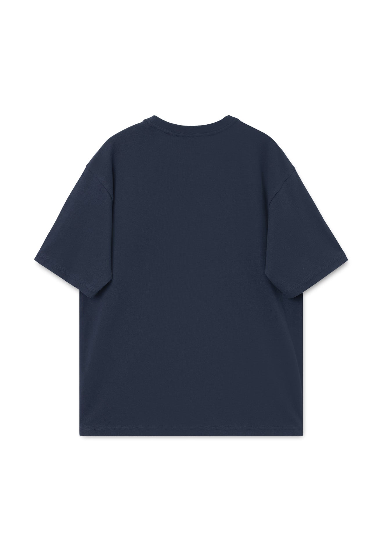 DRUM E. Casual Logo Relaxed Fit Tee- Navy