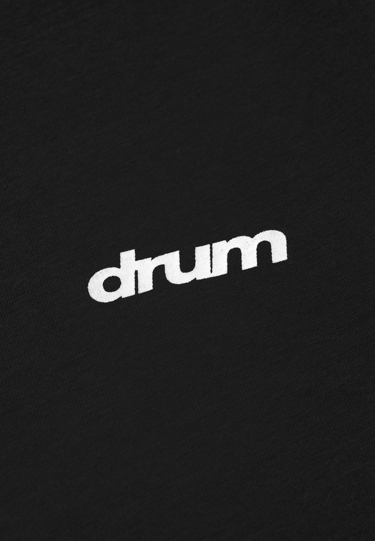 DRUM E. Casual Logo Relaxed Fit Tee- Black