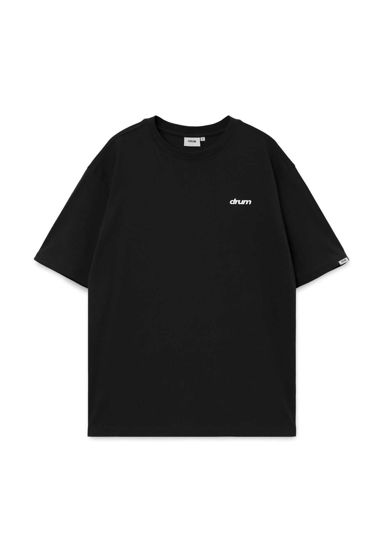 DRUM E. Casual Logo Relaxed Fit Tee- Black