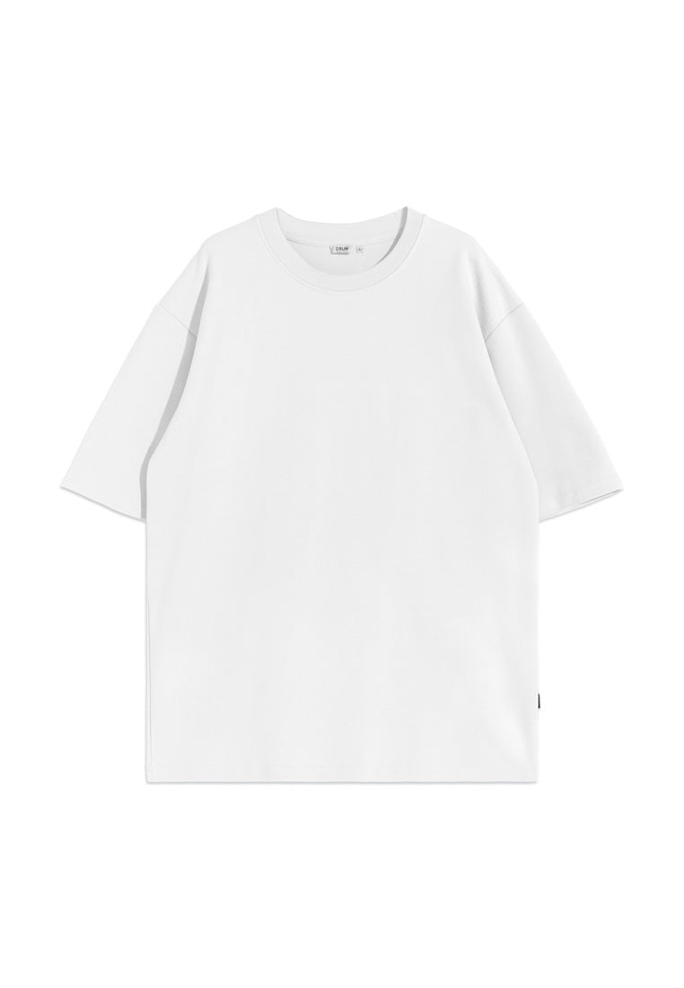 DRUM Select Oversized Texture Short Sleeve Tee- White